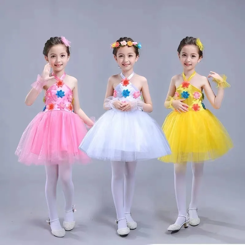 children's performance dress princess skirt girls' kindergarten spring dress super fairy pompous skirt little girls' stage