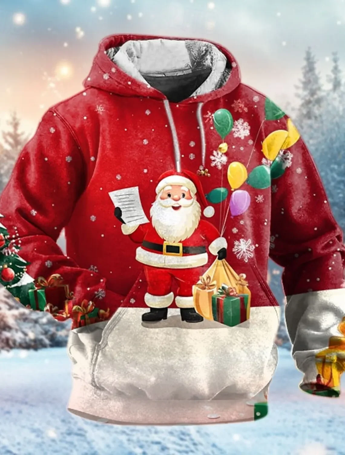 Christmas Ugly Men's Hoodies with Santa Claus Pattern 3D Printed Holiday Streetwear Men's and Women's Hoodies and Sweatshirts