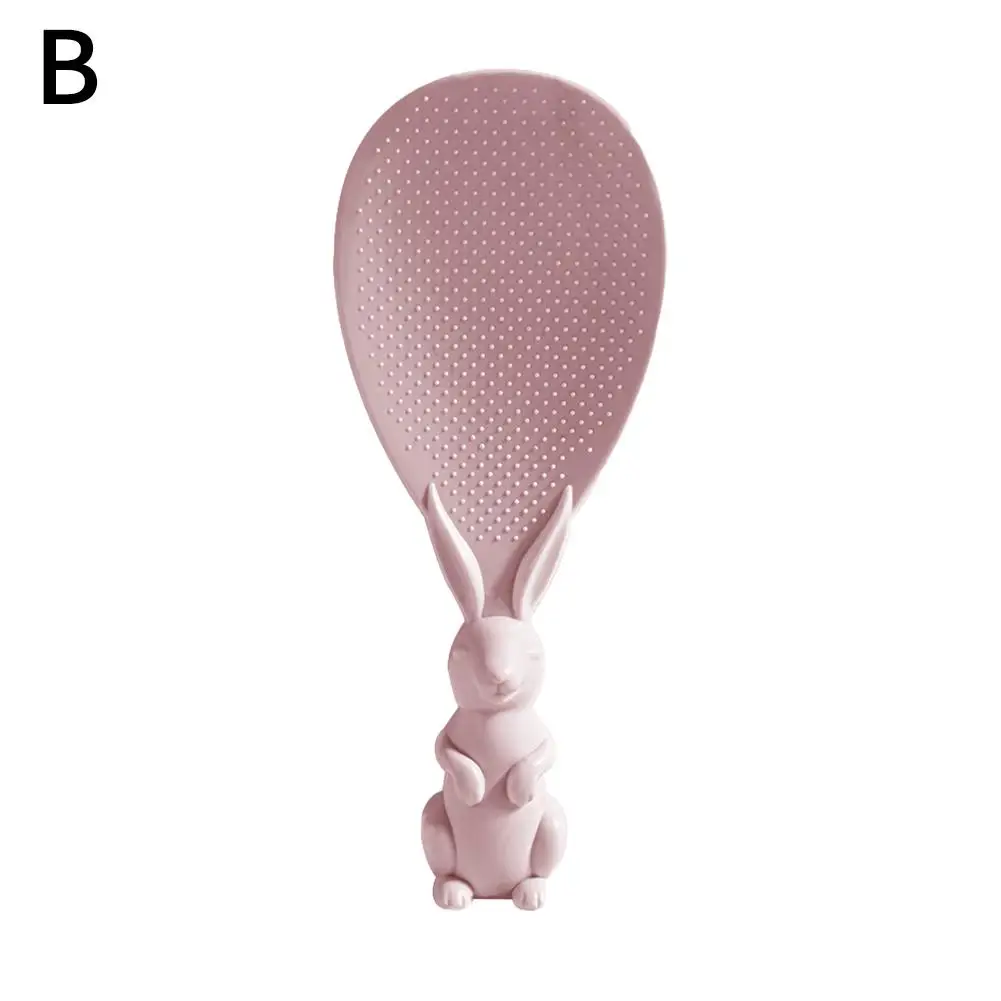 Home Non-stick Rice Paddle Rice Scoop Cute Bunny Standing Rice Shovel Utensils Kitchen Rabbit Spoon Food Service D2O8