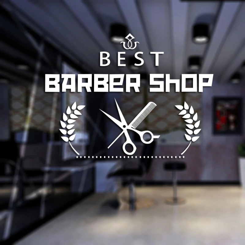 

Barber Shop Sticker Customized Chop Bread Decal Posters Vinyl Wall Art Decor Windows Decoration Haircut Shavers Decals