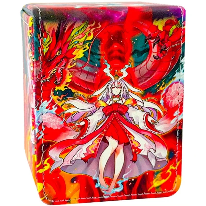 

Yugioh Cards Box Kurikara Divincarnate OPCG PTCG Anime Game Magnetic Attraction Portable Protection Storage 100+PU Cards Box Toy