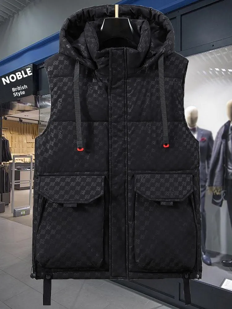 

Мужской рабочий жилет больших размеров, зимний, утепленный, с декоративными нашивками на плечах, 300 гр.