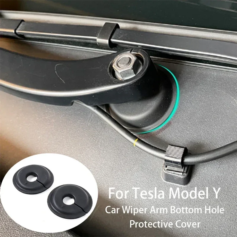 Durable Car Windshield Wiper Arm Bottom Hole Bottom Sleeve Leaves Debris Prevention Cover For Tesla Model Y Cap Accessories