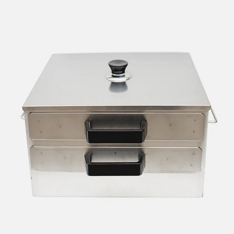 Rice Noodle Rolls Machine Steamer 2-Layer Stainless Steel Rice Roll Steamer Steaming Oven Drawer Sausage Powder Steaming Machine