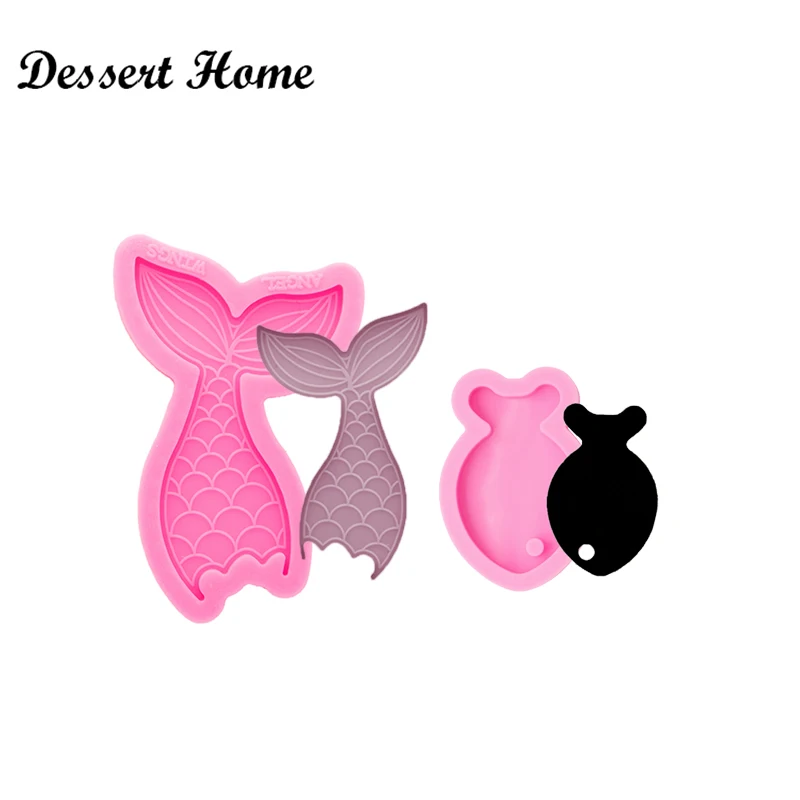 DY0059 DIY Mermaid tail epoxy resin molds Fish tail mold for keychains jewelry