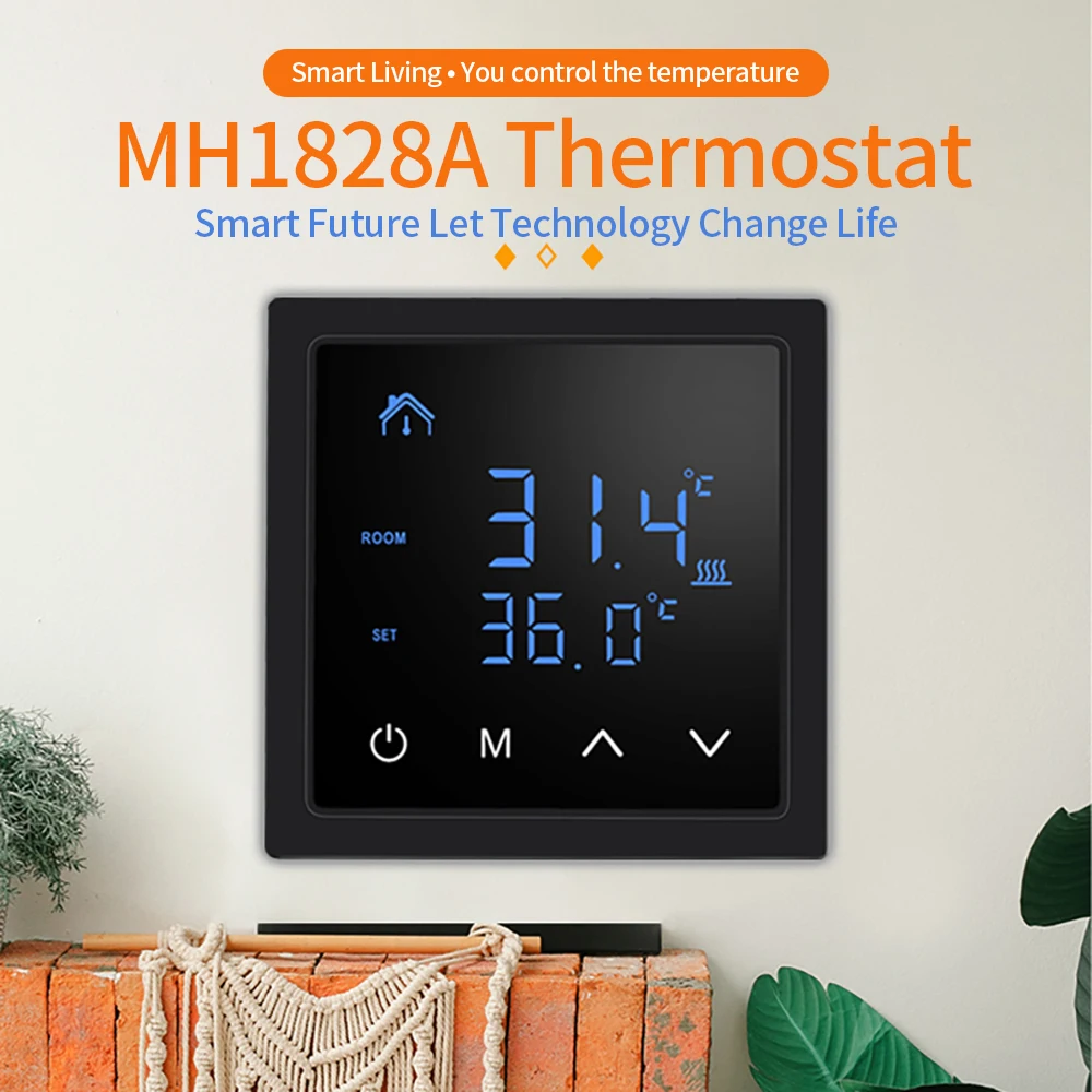 

LED Touch Screen Temperature Controller 16A Smart Thermostat Electric Floor Heating System 85-265V Electric Heating Control