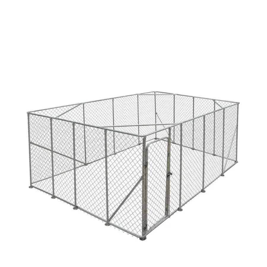 

20' x 20' Outdoor Dog Kennel Playpen Outdoor Dog Runner Pet Exercise House Lockable Gate 6' ChainLink Fence TMGDCP2020