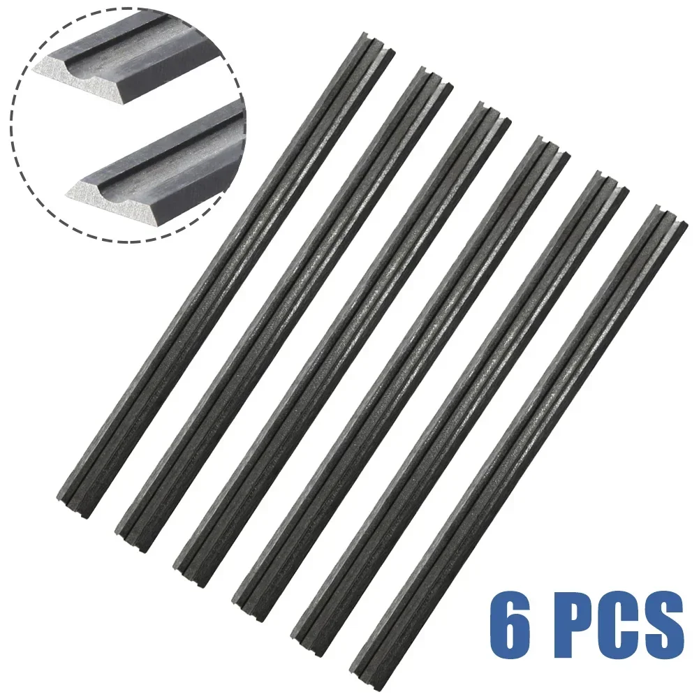 Reversible Woodworking Planer Blades, 82x5 5x1mm, Carbon Steel Material, Pack Of 6 For Mechanical Electric Planer