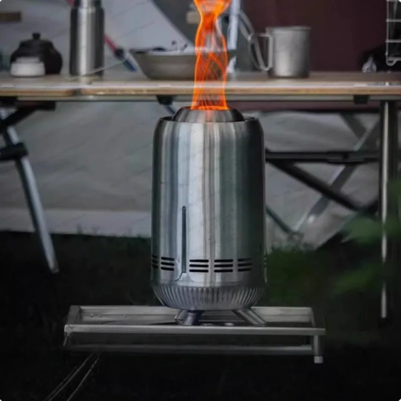 

Portable Stainless Steel Outdoor Heating Pellet Fire Pits Outside Camping Patio Backyard Wood Burning Tabletop Fire Pit