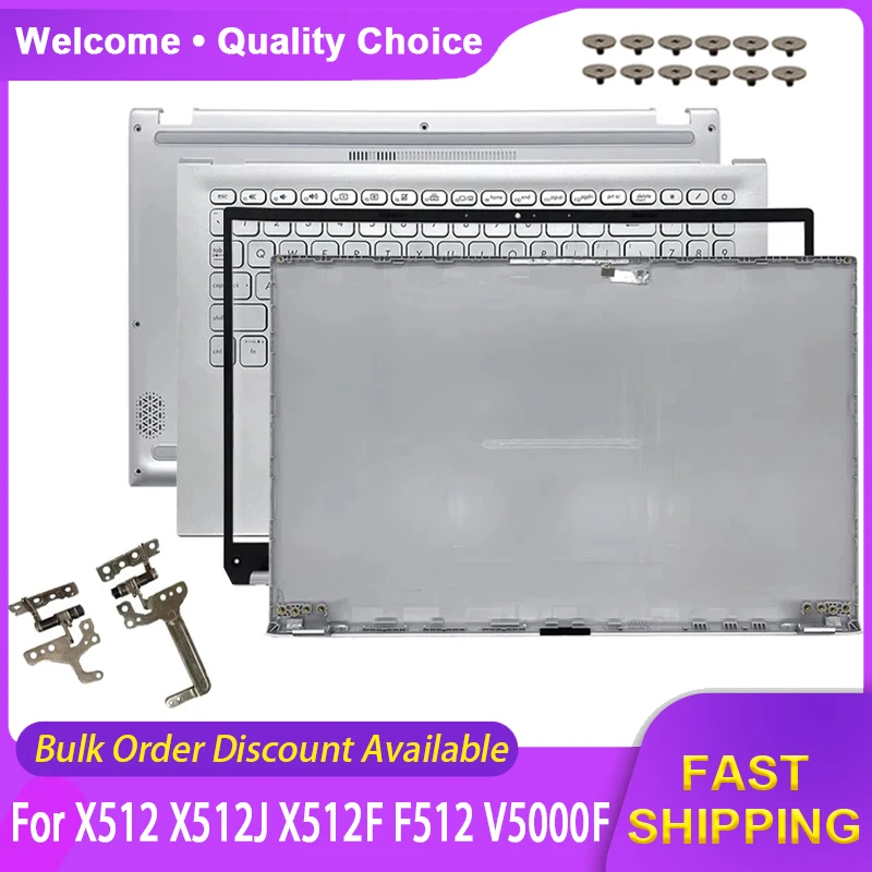 Nueva Carcasa para Portátil ASUS Vivobook X512 X512J X512F F512 V5000F, Cubierta Trasera LCD/Marco Frontal/Bisagras/Reposamanos/Carcasa Inferior