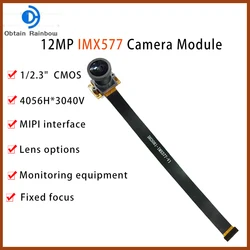 12MP 4056x3040 CMOS IMX577 Sensor FPC MiPi Camera Module With M12 No Distortion Lens