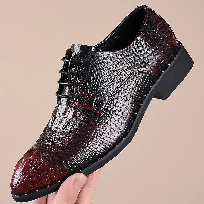 

New Men Business Formal Leather Shoes British Lace-up Casual Versatile Durable Brand Leather Shoes Wedding Banquet Shoes Men