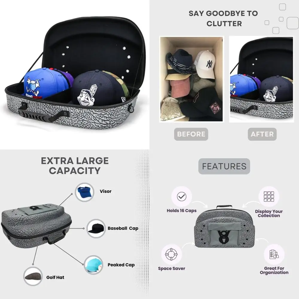 حقيبة حامل قبعة VIP متعددة الأغراض، تحمل ما يصل إلى 14 قبعة، حل تخزين صديق للسفر #1