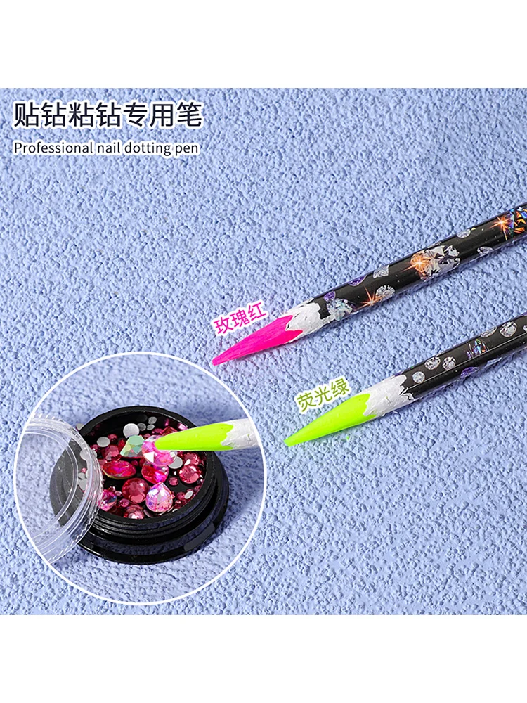 Ensemble de stylos à cire pour points d'ongles, 1/5 pièces, 22.7x0.75cm, cueillette de strass, gemmes, crayon, cueilleur de diamant, décoration pour Nail Art, stylo de forage