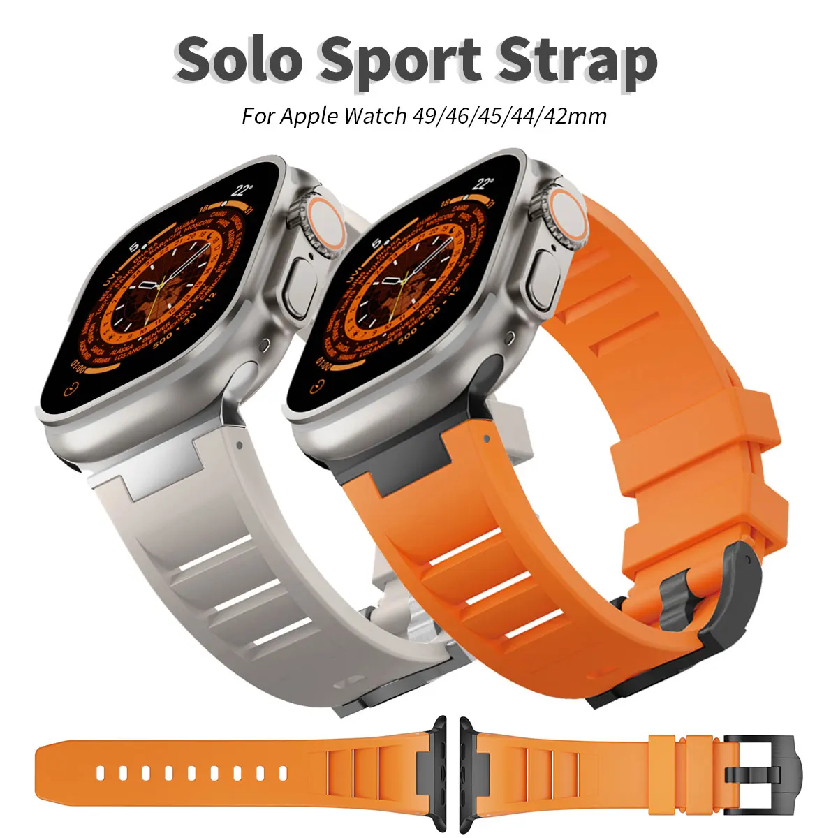 

Luxury silicone strap suitable for Apple Watch 49mm 46 45 44 42mm sport strap with user iwatch Ultra 987 stainless steel buckle