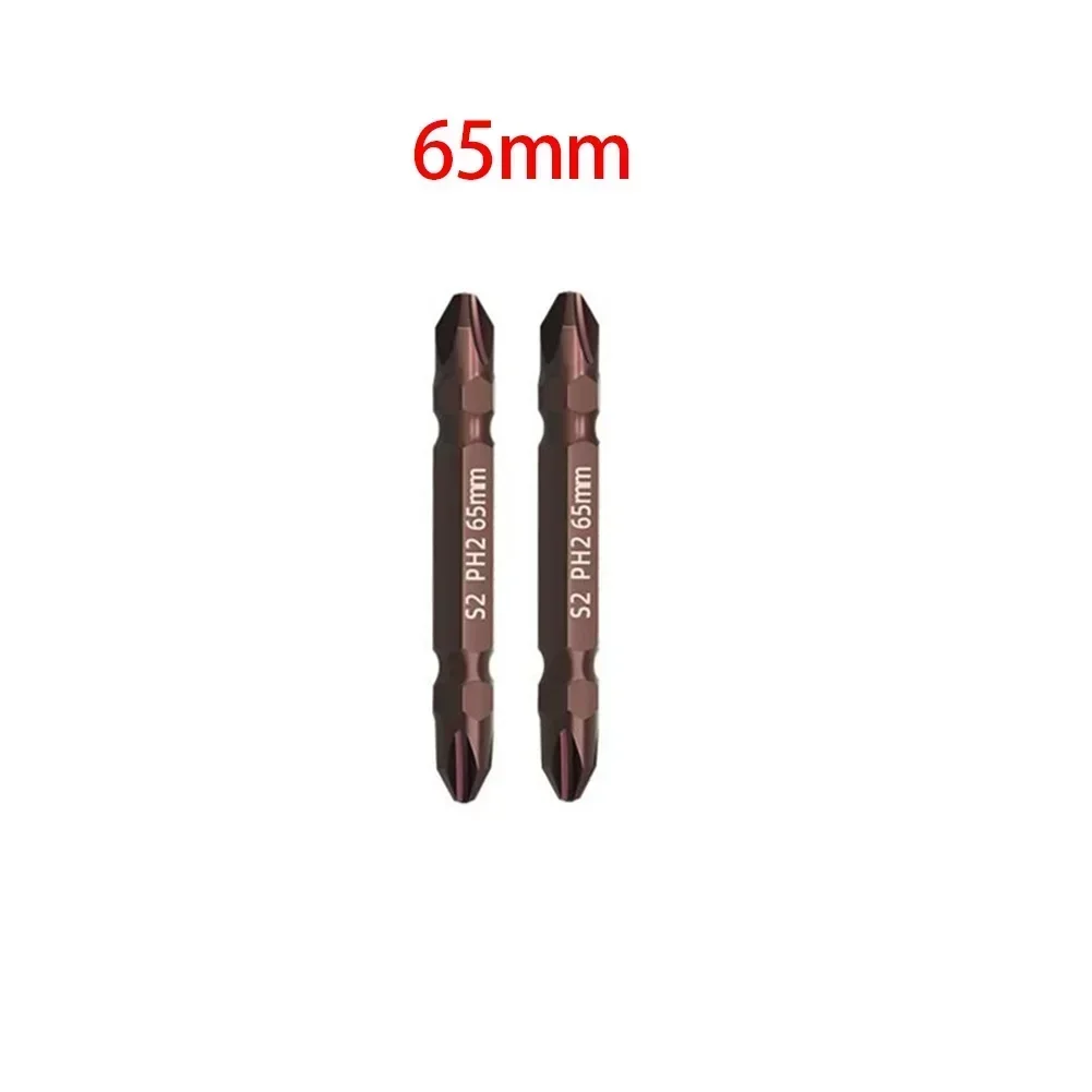 High Quality New Practical Screwdriver Bits Set Magnetic 2pcs 6.35mm Hex Shank 65mm 100mm 150mm Cross Double Head