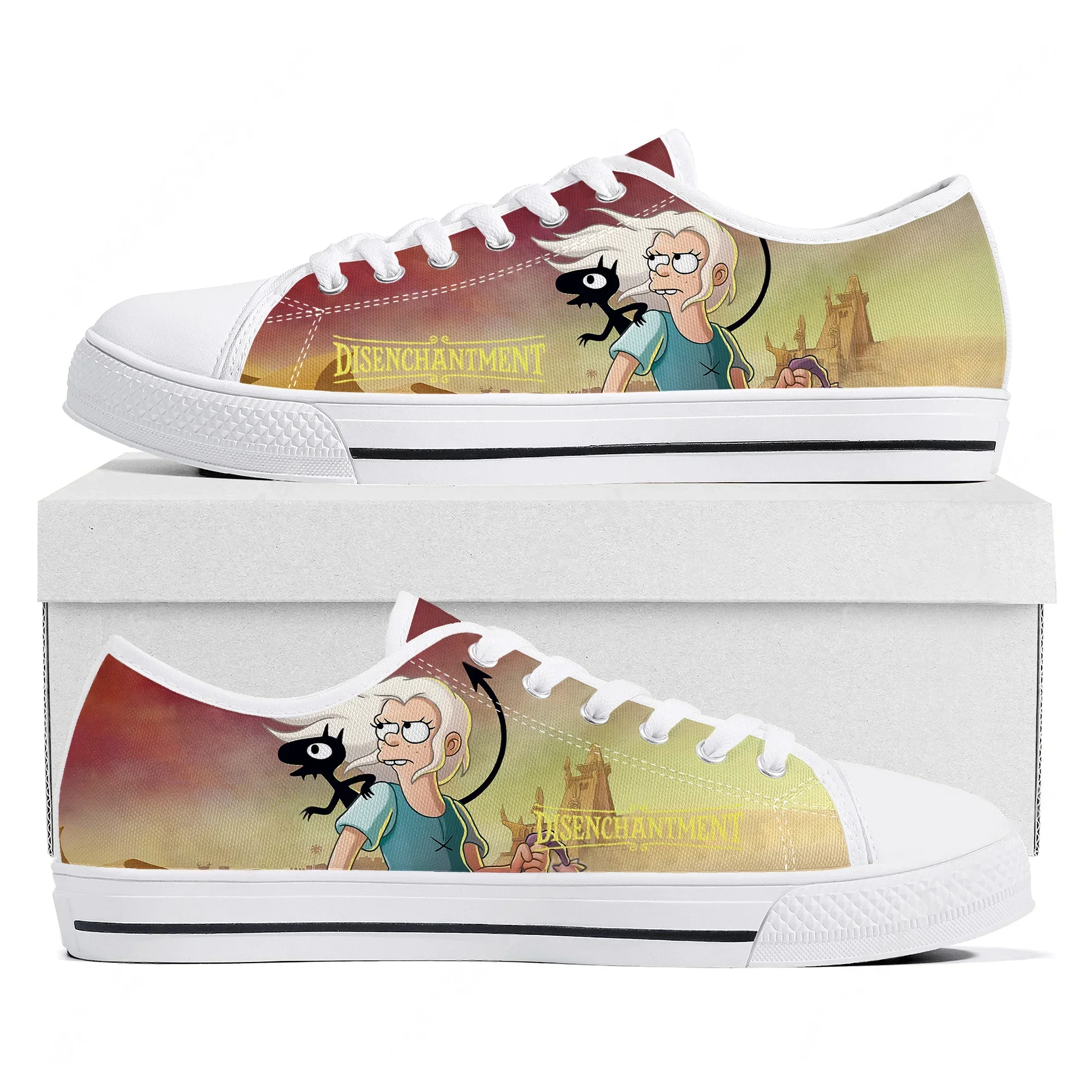 Кеды Disenchantment Low Top: высококачественные кроссовки для мужчин, женщин и подростков, повседневная обувь из канваса с модными узорами, индивидуальный дизайн