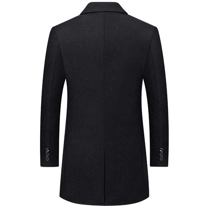 Autumn Winter New Men's Woolen Coat Medium and Long Woolen Trench Coat Men's Middle-aged Casual Multi-color Coat Men's Clothing