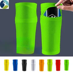 1 Pair Football Shin Guard with Pocket Compression Calf Sleeve Sports Socks Soccer Leg Support Protector for Adult Teen Children