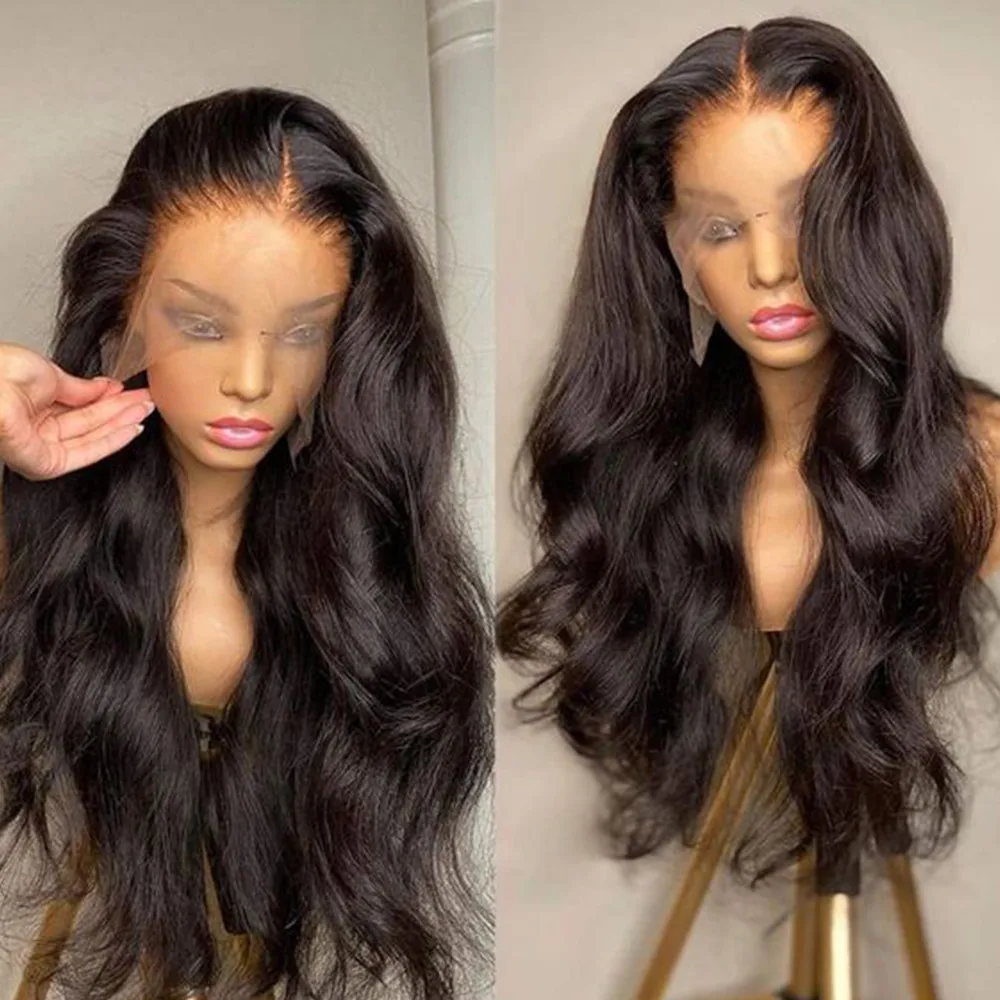 Body Wave 13X4 Lace Frontal Human Hair Wig For Women 4x4  Lace Closure Wigs Transparent PrePlucked Brazilian Human Hair Wig