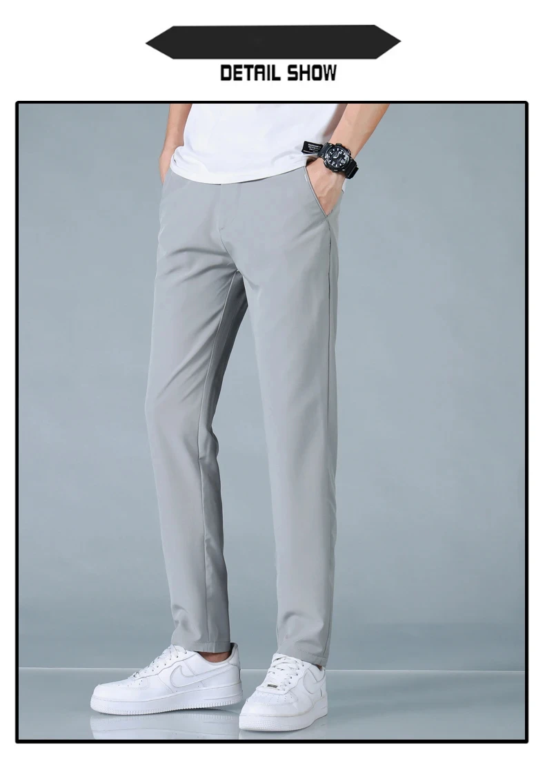 Herren Freizeithosen Korea Mode Sommer Slim Fit Hosen Hochwertige Elastische Taille Gerade Golf Sporthosen Herrenbekleidung – Detail 6