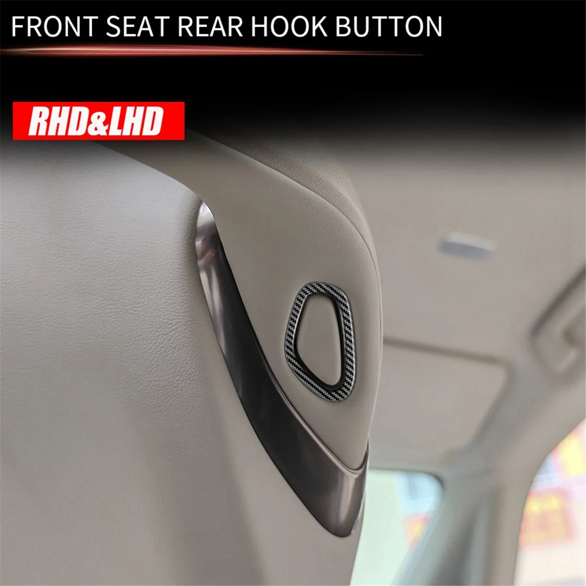 For ALPHARD/VELLFIRE 40 Series 2023+ Car Front Seat Rear Hook Button Trim Frame Carbon Fiber Pattern