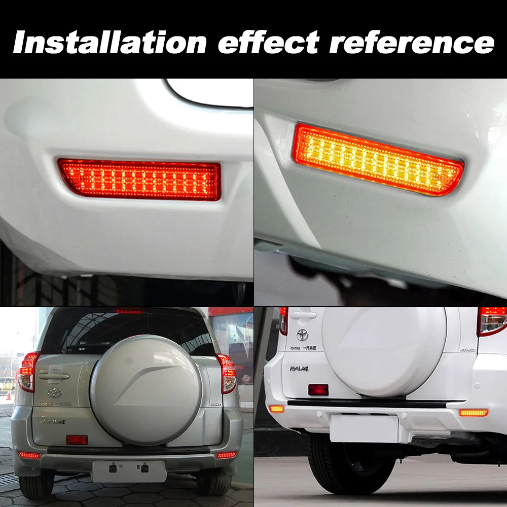 

2PCS LED Rear bumper reflector light tail brake stop light rear fog lamp For Toyota Avensis Alphard Estima RAV4 OEM:TO2831102