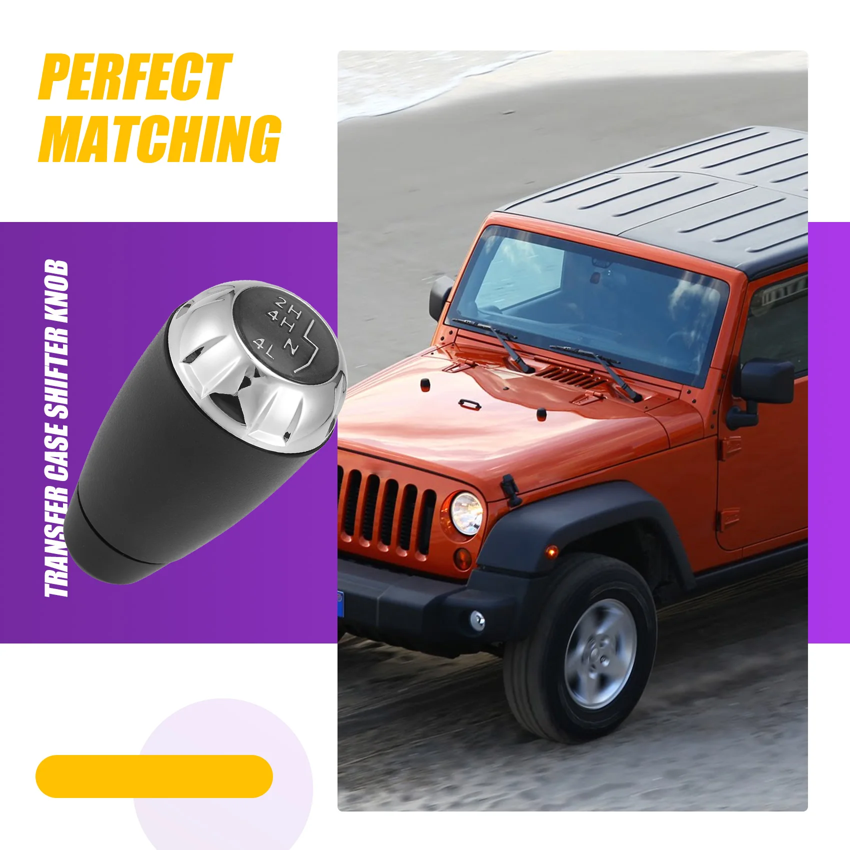 

Portable Transfer Case Shifter Knob 4WD Gearshift Knob For Jeep Wrangler JK 2011-2018 68085307AB