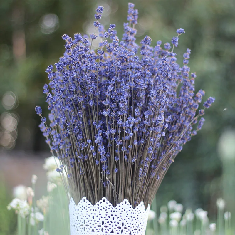 120g Natural Dried Flower Romantic Lavender Bouquet Decorative Floral Plant Branch Blossom for Wedding Home Decoration