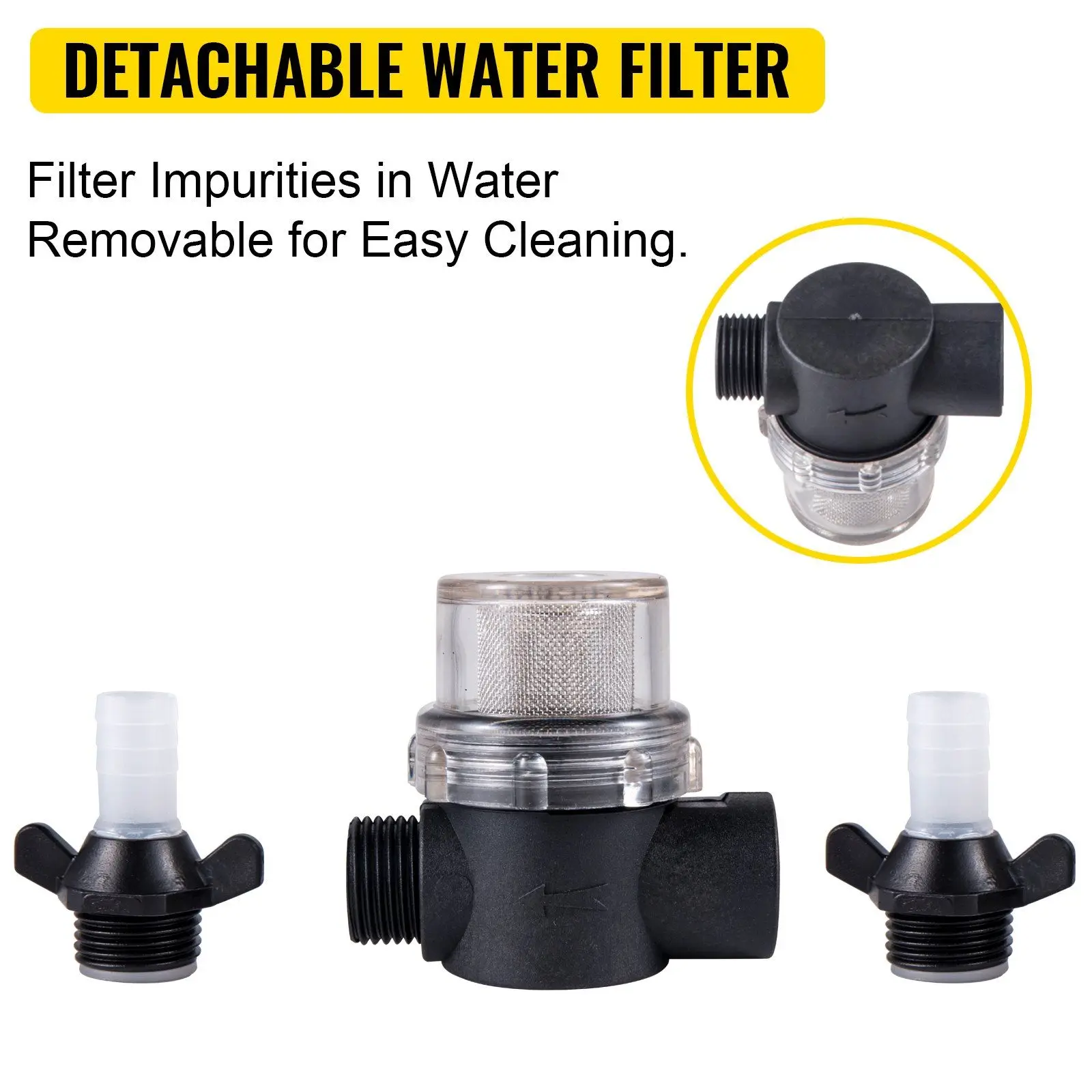 RV Water Pump 5.3 GPM Self-Priming 12V Pump Automatic 70 PSI Diaphragm Pump Washdown Pumps for Boats Caravan RV Marine Yacht