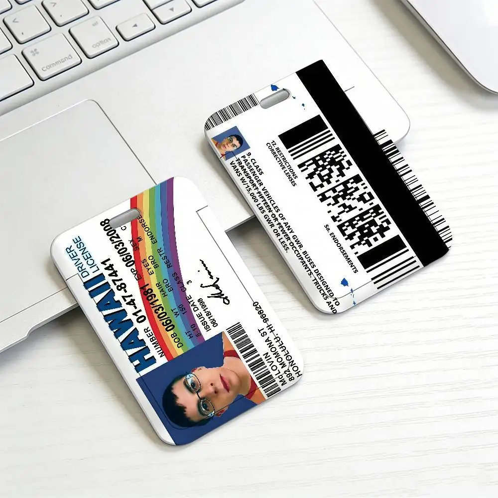 Funny M-McLovin ID F-Fogell Q Plastic Slide Cover Lanyard Work ID