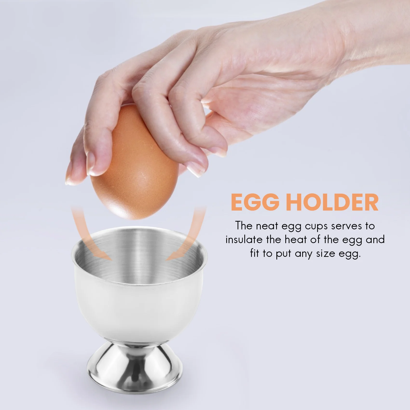 Egg Cup Tray Stainless Steel Soft Boiled Egg Cup Holder Can Be Made Of Small Wine Glasses 6 Sets-AB09