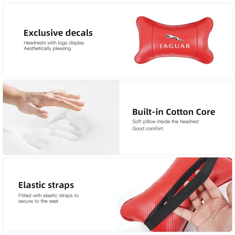 سيارة ألياف الكربون مسند الرأس مقعد الفجوة وسادة الرقبة ل جاكوار X S F XF XE XJ XK XEL XFL XJL XJ6 XJS XKR XFR F-نوع F-Pace E-Pace