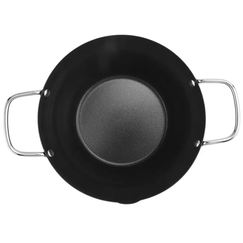 B03C-Easy Pour Non Stick Coating Tempura Fryer Pot With Oil Drip Drainer Rack Japanese-Style Mini Deep Fry Pan
