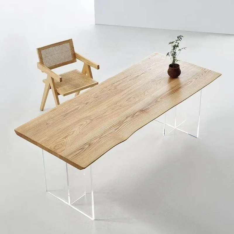 Japanese Style Acrylic Floating Dining Table Nordic Creative Living Room Rectangular Work Desk Bedroom Study Furniture FYFD