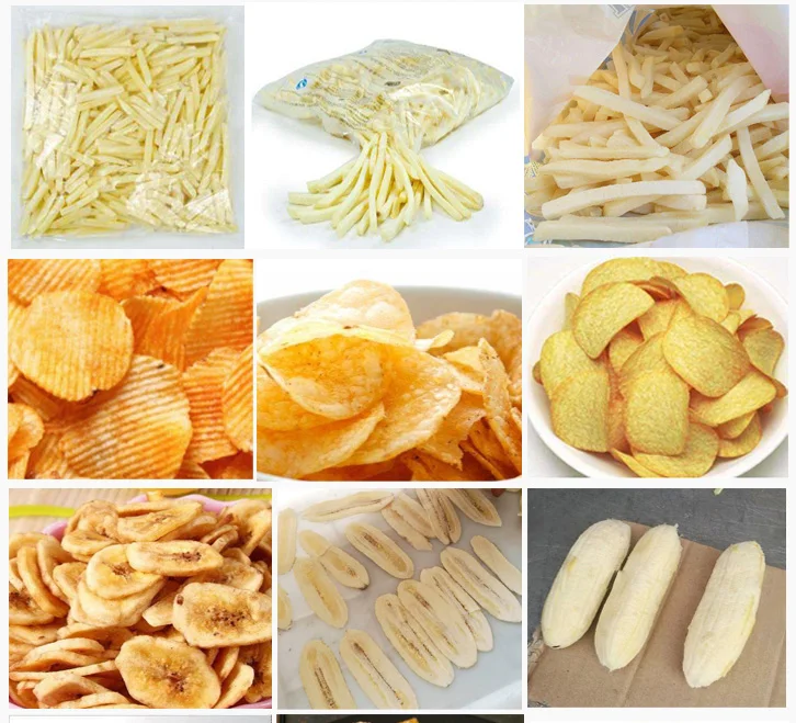 Industrial Commercial Fully Automatic Fried Potato Chips Frozen French Fries Making Machine Potato Chip Production Line
