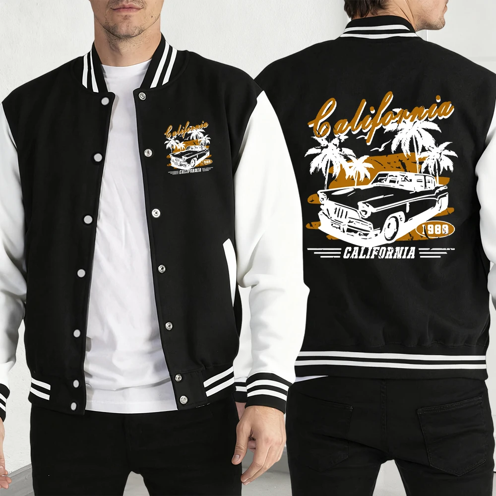 

Калифорния, спортивный автомобиль, одежда с принтом ладони, мужские свободные куртки в стиле хип-хоп, осенняя мода, бейсбольный трикотаж, повседневный пуловер, уличная одежда