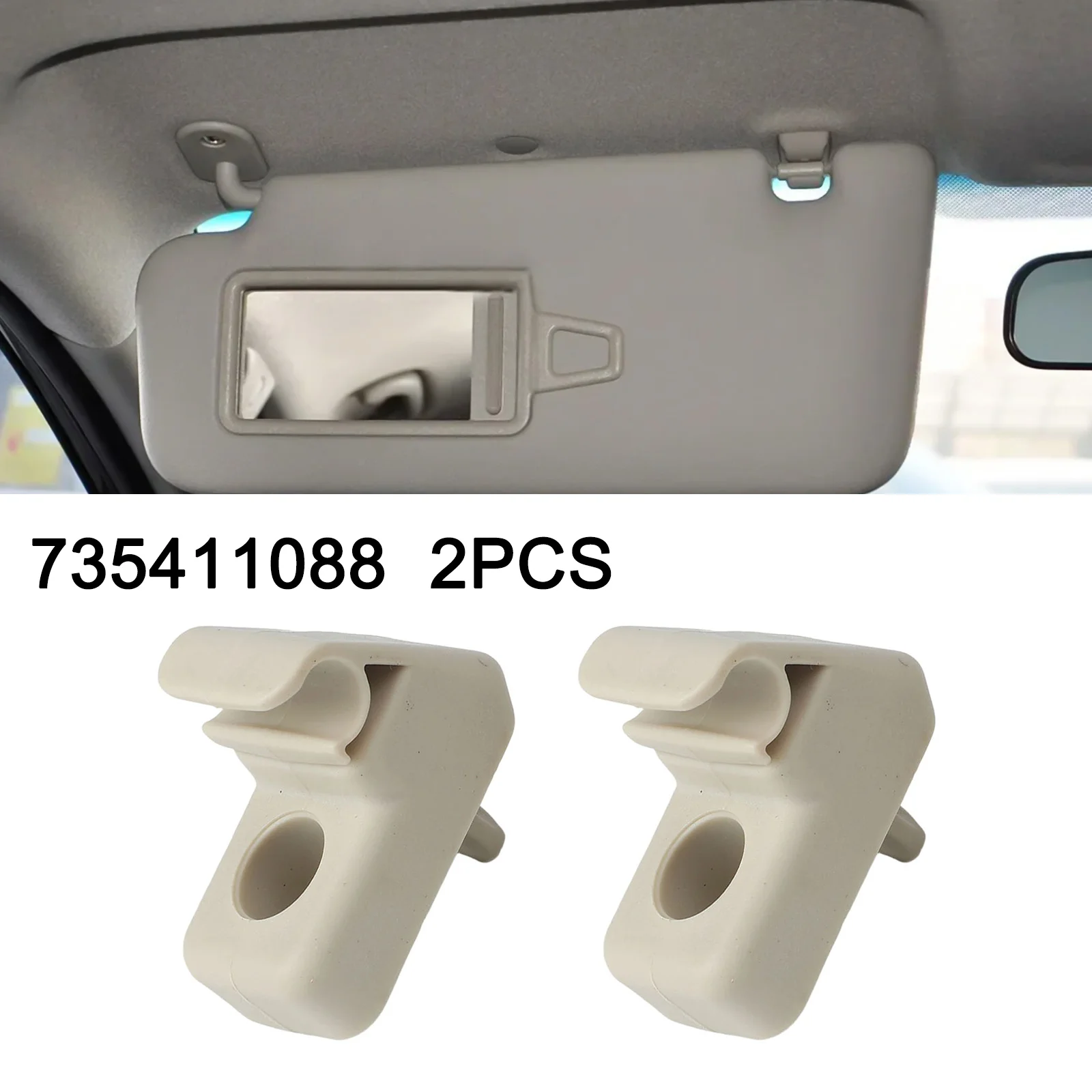 Car Interior Car Sun Visor Mount Visor Bracket Beige Direct Installation Easy To Use Made Of ABS Practical And Reliable For Fiat