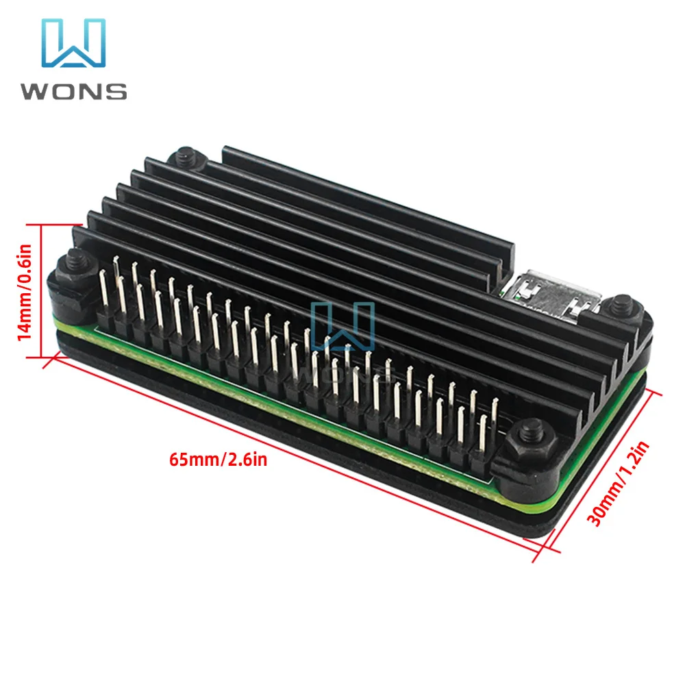 Für Null 2W Reinem Aluminium Fall Für Raspberry Pi Null 2W Reinem Aluminium Fall Für Raspberry pi Null 2w Schutzhülle + Pin Headr