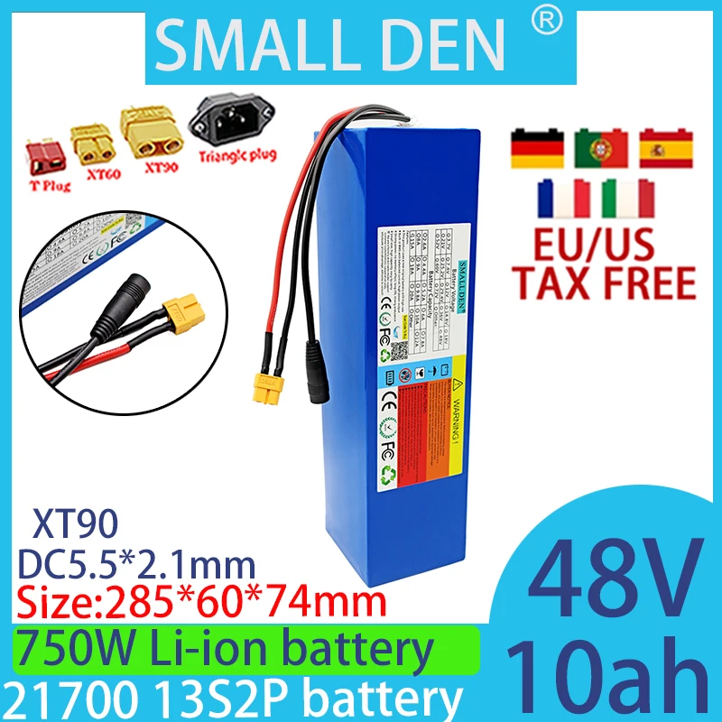 21700 lithium battery pack 48V 10ah 13S2P 750W high-power electric vehicle scooter motorcycle tricycle large capacity high-power