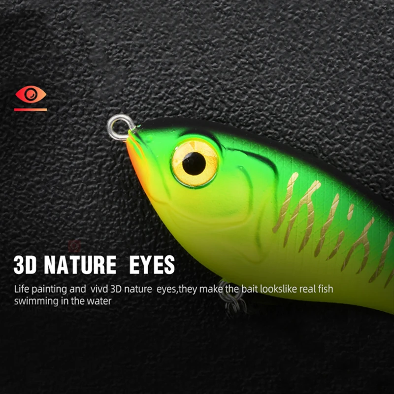 LUHANGT 3 Stück 7/9,5cm Rasselnder Flachtauchender Crankbait Künstlicher Wobbler für Barsch und Hecht Harter Köder Angelköder 3 Farben – Detail 4