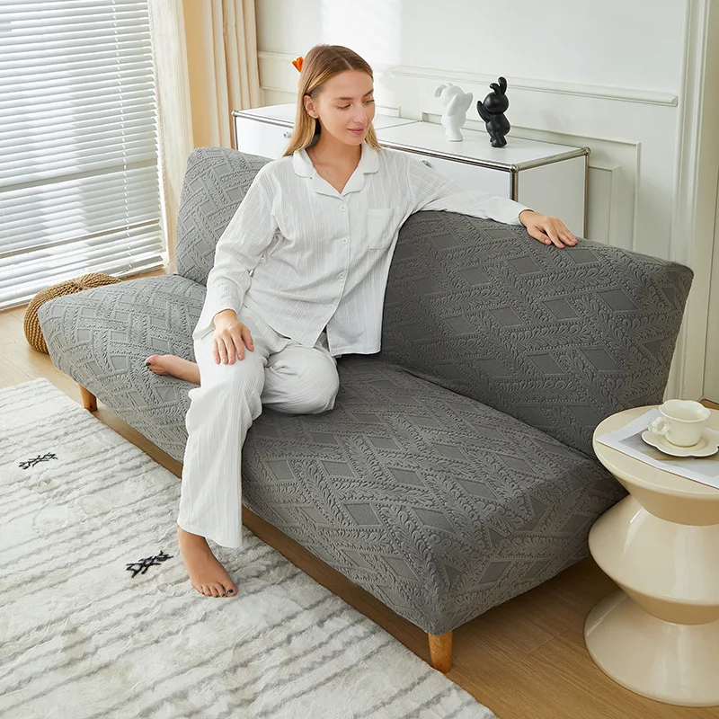 Without Armrests Stretch Folding Futon Cover Armless Sofa Bed Slipcover Couch Cover Dust-proof Elastic Removable Fundas Sofa