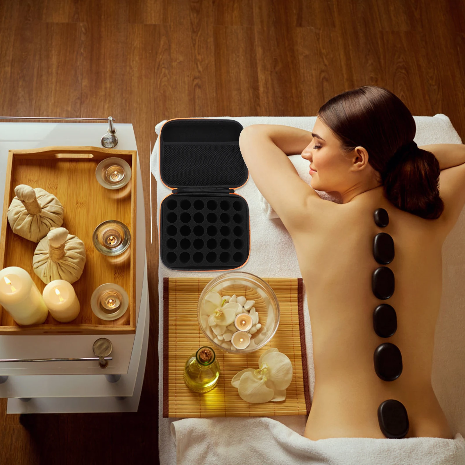 

Essential Oil Storage Large Capacity Travel Case Shockproof Portable Carry Bag For 5Ml 10Ml 15Ml Bottles Brush