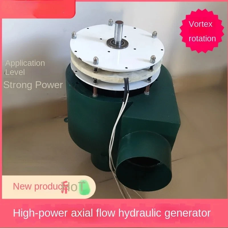 High-Power Disc Coreless Hydraulic Generator with Turbocharger Housing Axial Flow Hydraulic