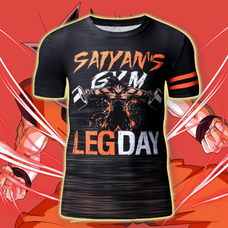 

Dragon Ball T-shirts Saiyan's GYM LEGDAY T-shirt DBZ Jersey Summer Fashion Anime 3D Printed T-shirt Short Sleeved Men's T-shirt