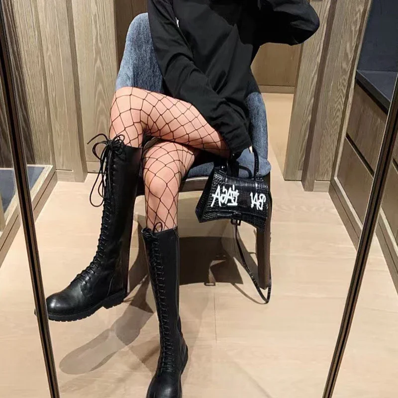 ผู้หญิงเซ็กซี่ Fishnet Pantyhose ถุงน่องตาข่าย Hollow Out Transparent Slim Pantyhose เอวสูงสุทธิหลุมถุงน่องสีดําถุงน่อง