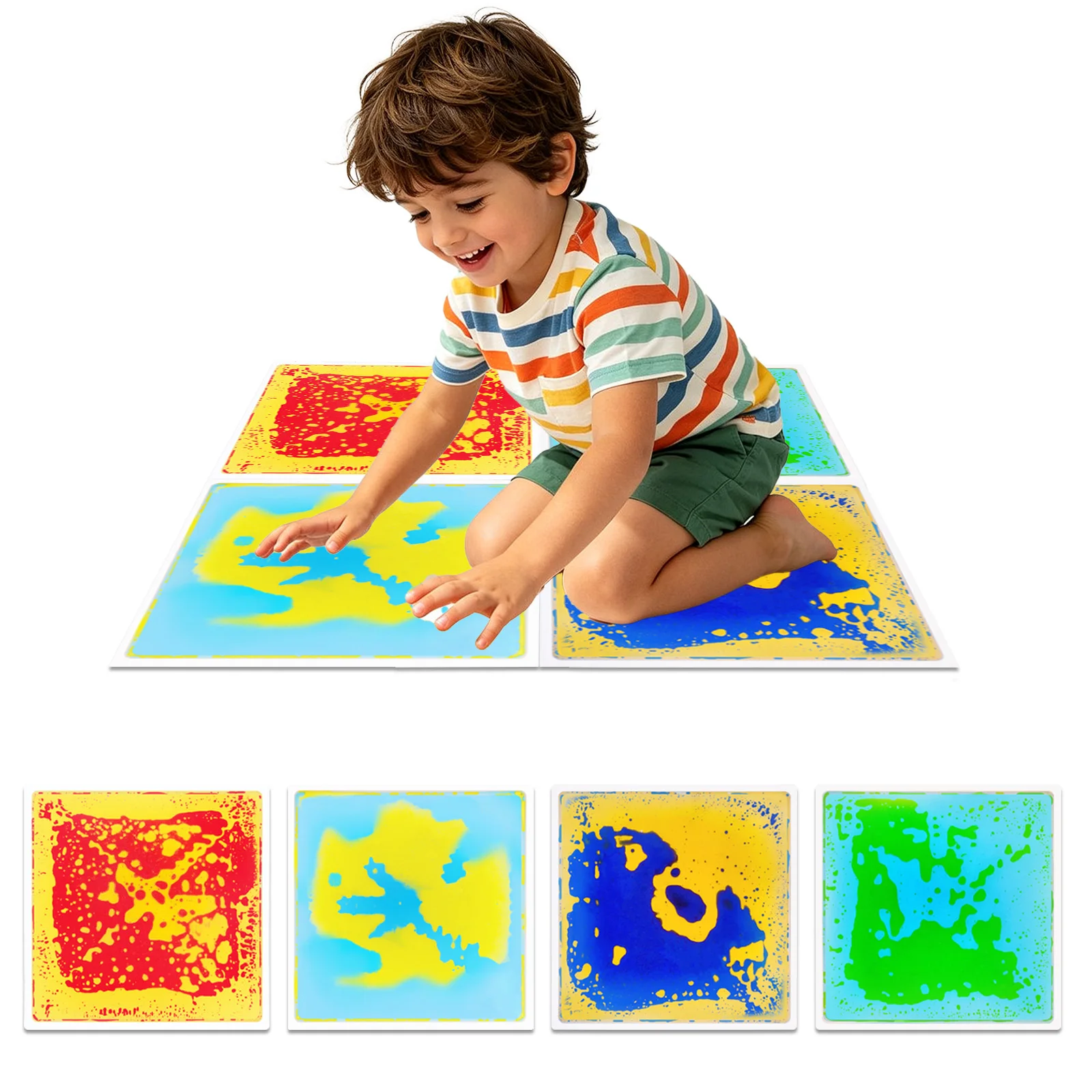 Multicolor Autism Sensory Mat Kids Sensory Walking Pads DIY Combinable Sensory Touch Tiles Toddler Sensory Pad