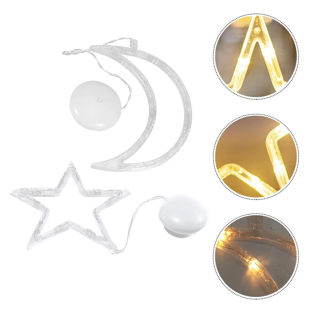 

2Pcs Christmas Suction Cup Lamp Warm Light Powered Festival Hanging Lights Decorative Xmas Atmosphere Light