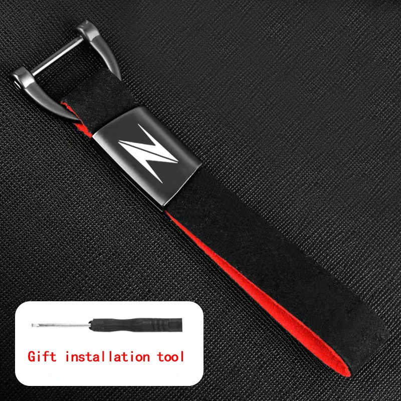 For KAWASAKI New Z400 2019 Z900 Z1000 Z800 Z750 Z300 Z650 Custom LOGO Motorcycle Keyring Zinc Alloy Suede Leather Keychain