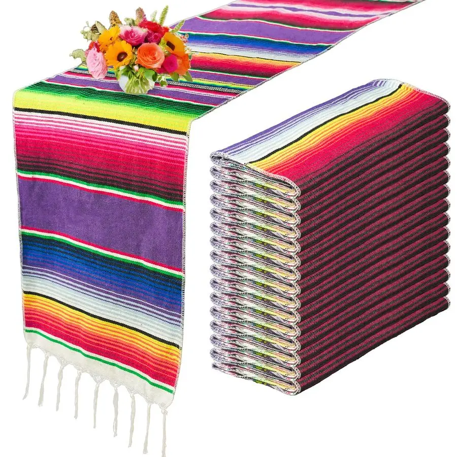 

Pcs Mexican Table Runner Fiesta Mexican Theme Party Decoration for Cinco de Mayo Fiesta Party Serape Zarape Table Runner 14 x 84